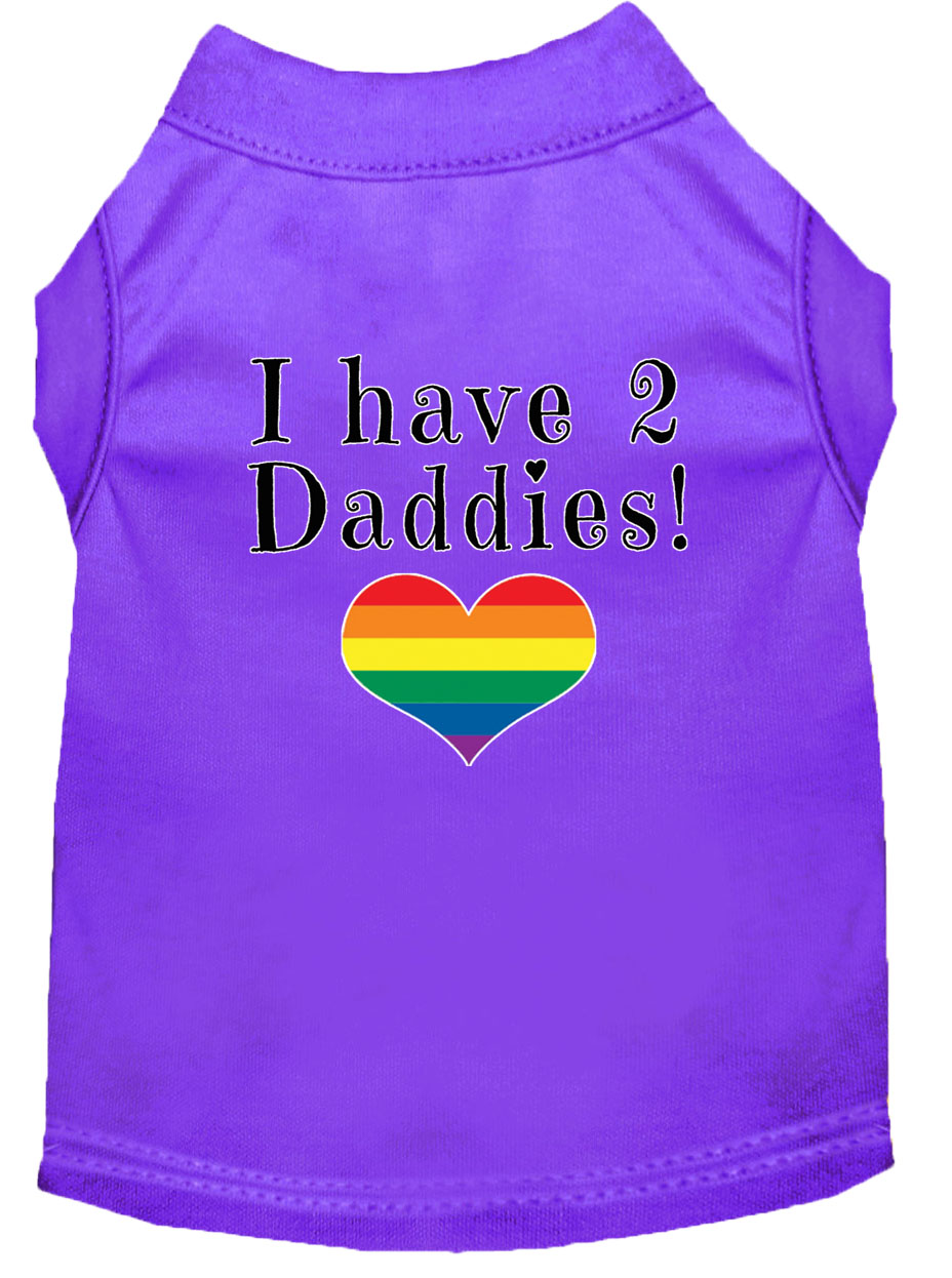 I have 2 Daddies Screen Print Dog Shirt Purple XXXL